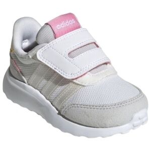 adidas White & Pink Logo Run Sneaker girls